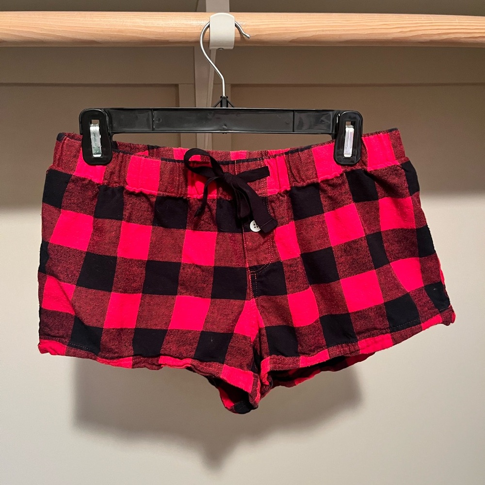 J. Crew Red and Black Buffalo Plaid Flannel Pajama Shorts